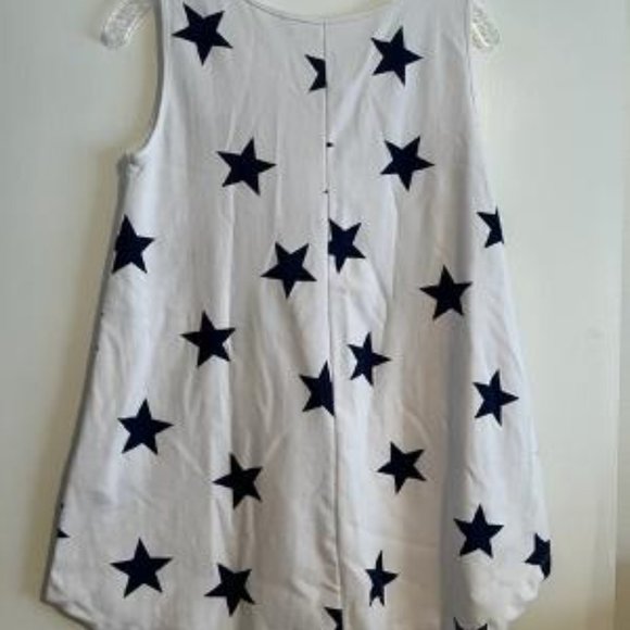 White Swing Top with Navy Blue Stars, Size Small, Never Worn - Picture 4 of 4